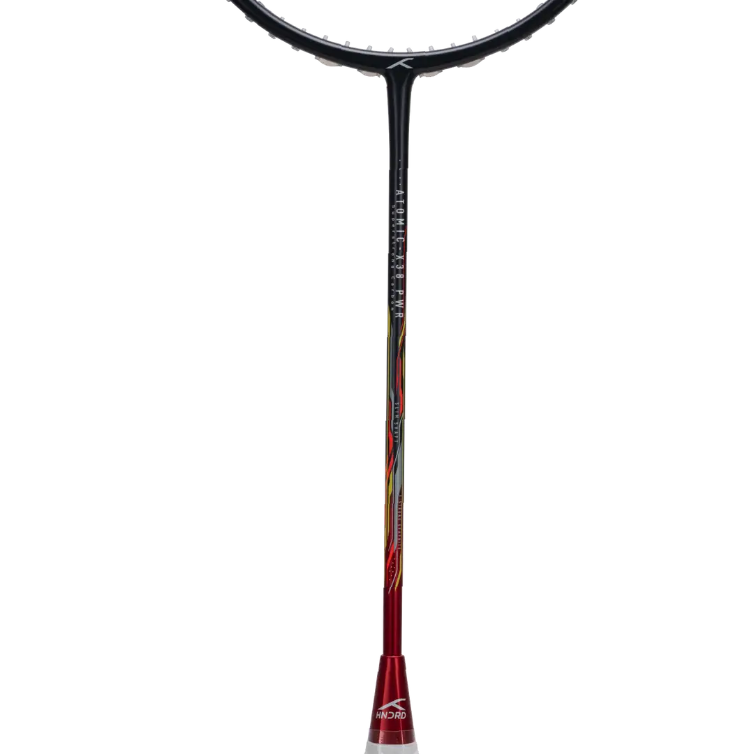 Hundred Atomic X 38 Power 3U Badminton Racket - Charcoal/Red Badminton Rackets Hundred