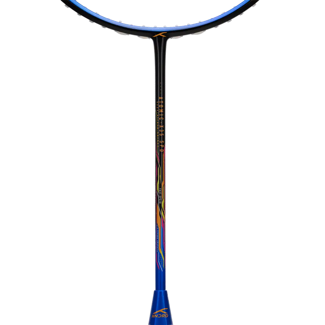 Hundred Atomic X 35 Speed 4U Badminton Racket - Black/Blue Badminton Rackets Hundred