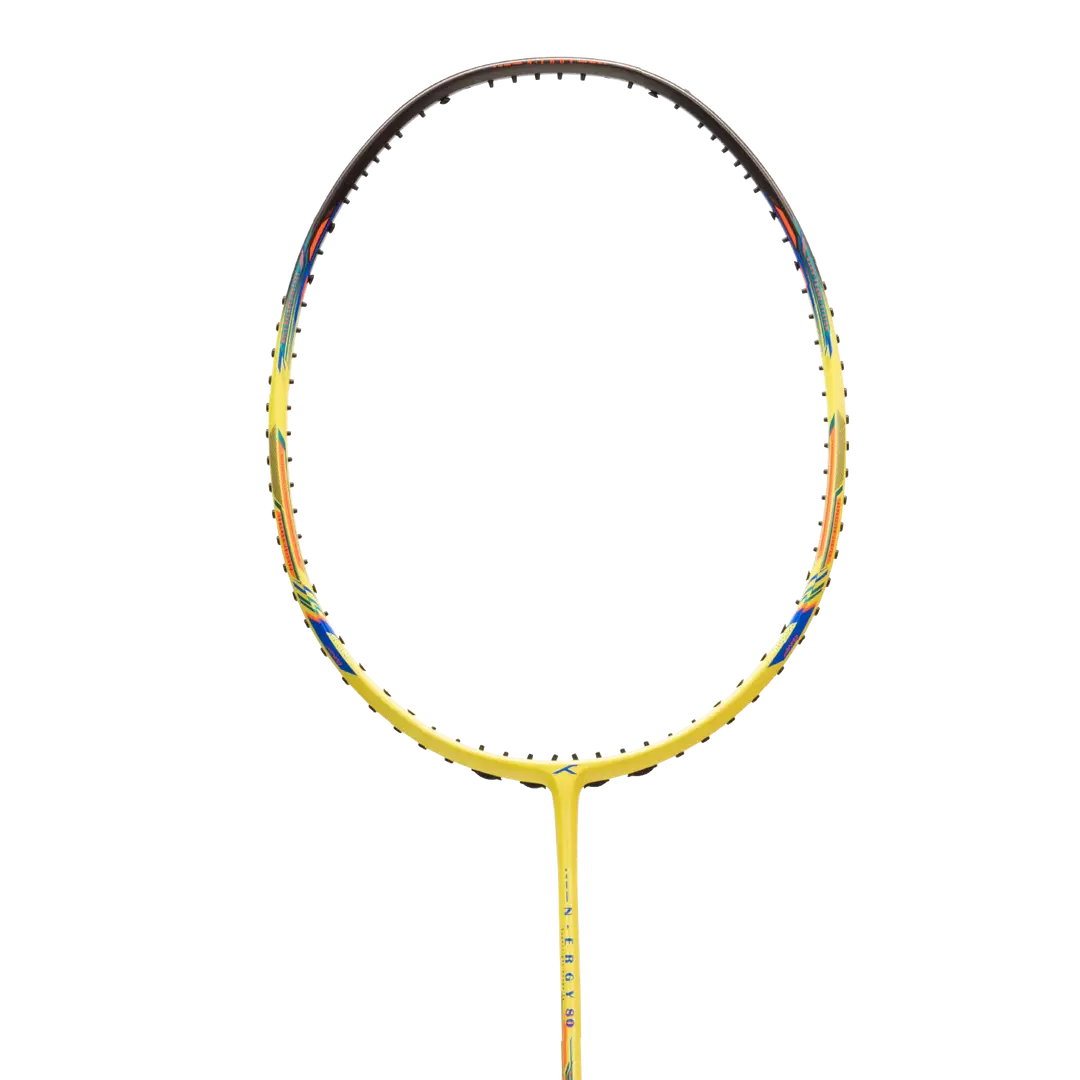 Hundred N-Ergy 80 4U Badminton Racket - Lime/Dark Grey Badminton Rackets Hundred