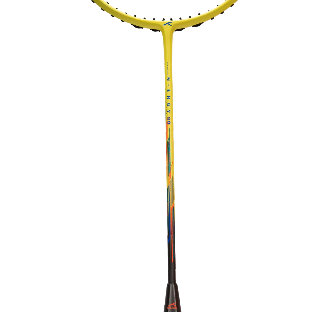 Hundred N-Ergy 80 4U Badminton Racket - Lime/Dark Grey Badminton Rackets Hundred