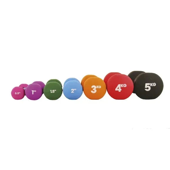Fitness Mad FM Black Neoprene 5kg Dumbbells (Pair), back view