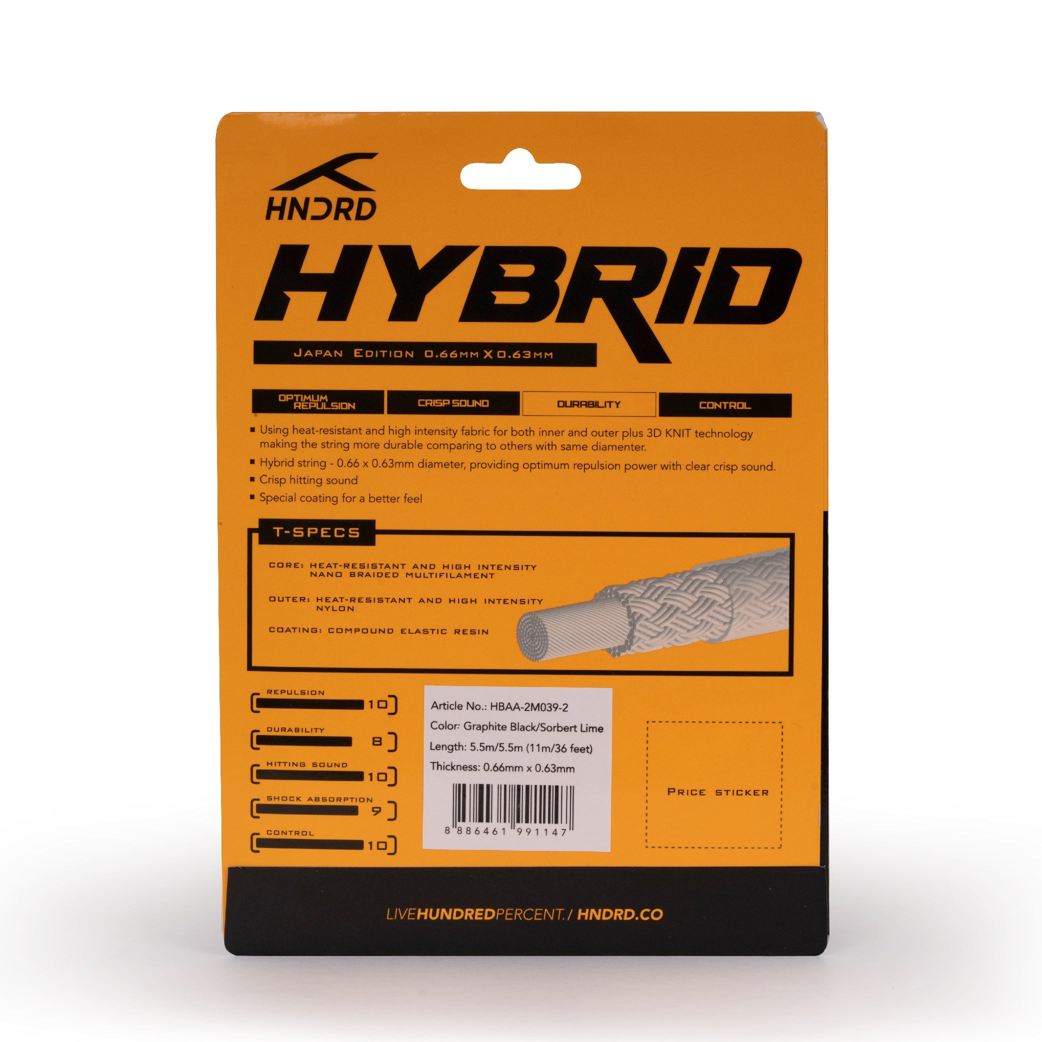 Hundred Hybrid Badminton String HBAA-2M039-2 String (Packs) Hundred