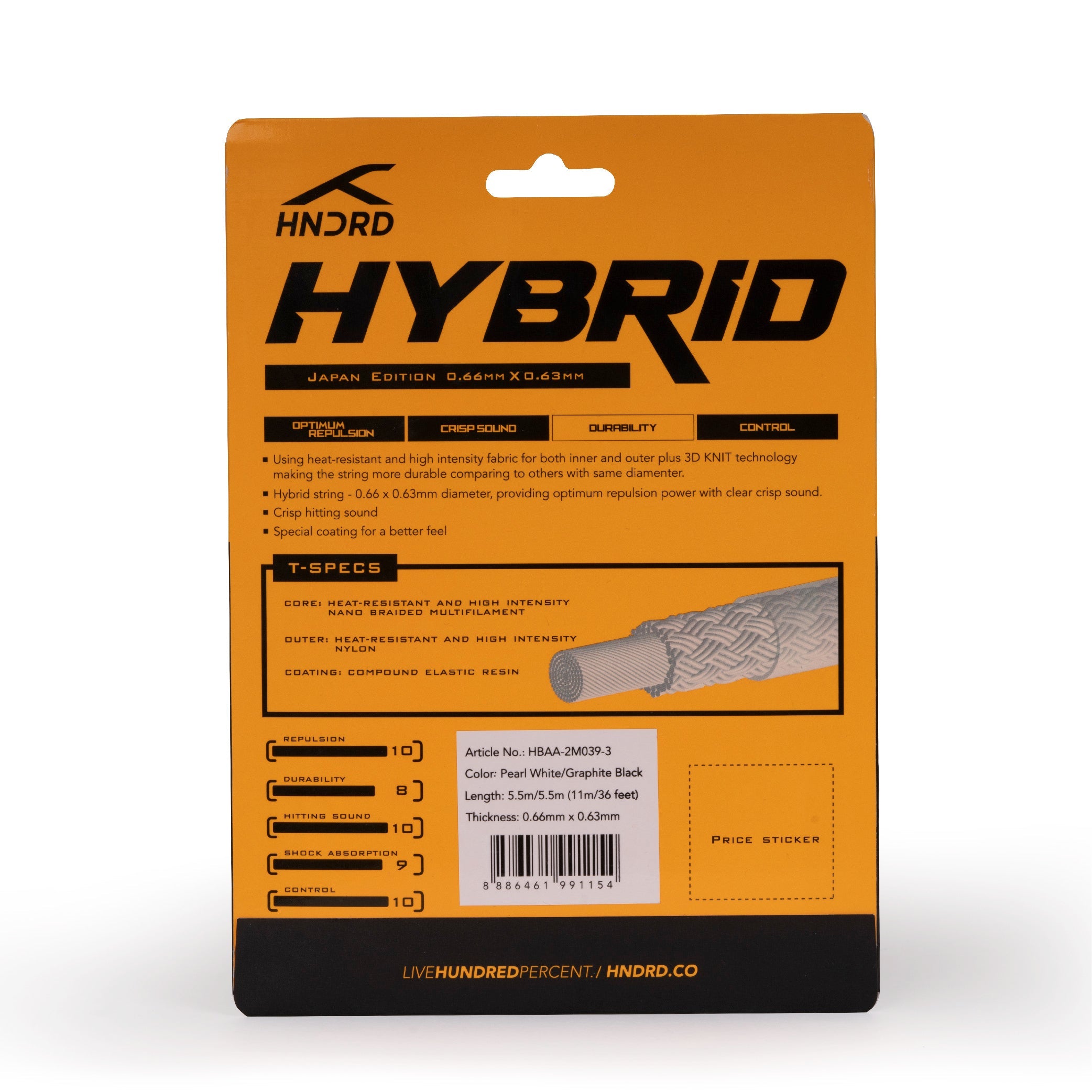 Hundred Hybrid Badminton String HBAA-2M039-3 String (Packs) Hundred