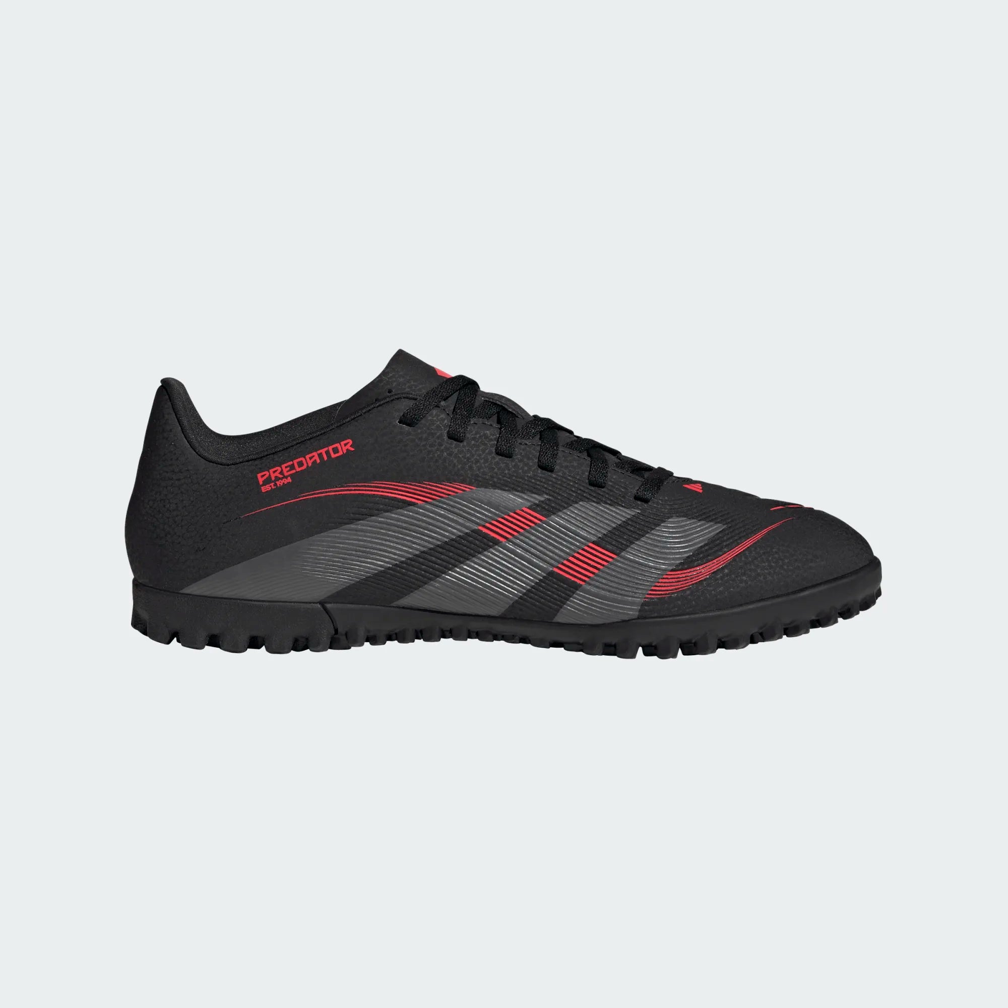 Adidas Predator Club TF Football Shoe Unisex - Black/Grey Core Black Grey Four Lucid Red shoes Adidas