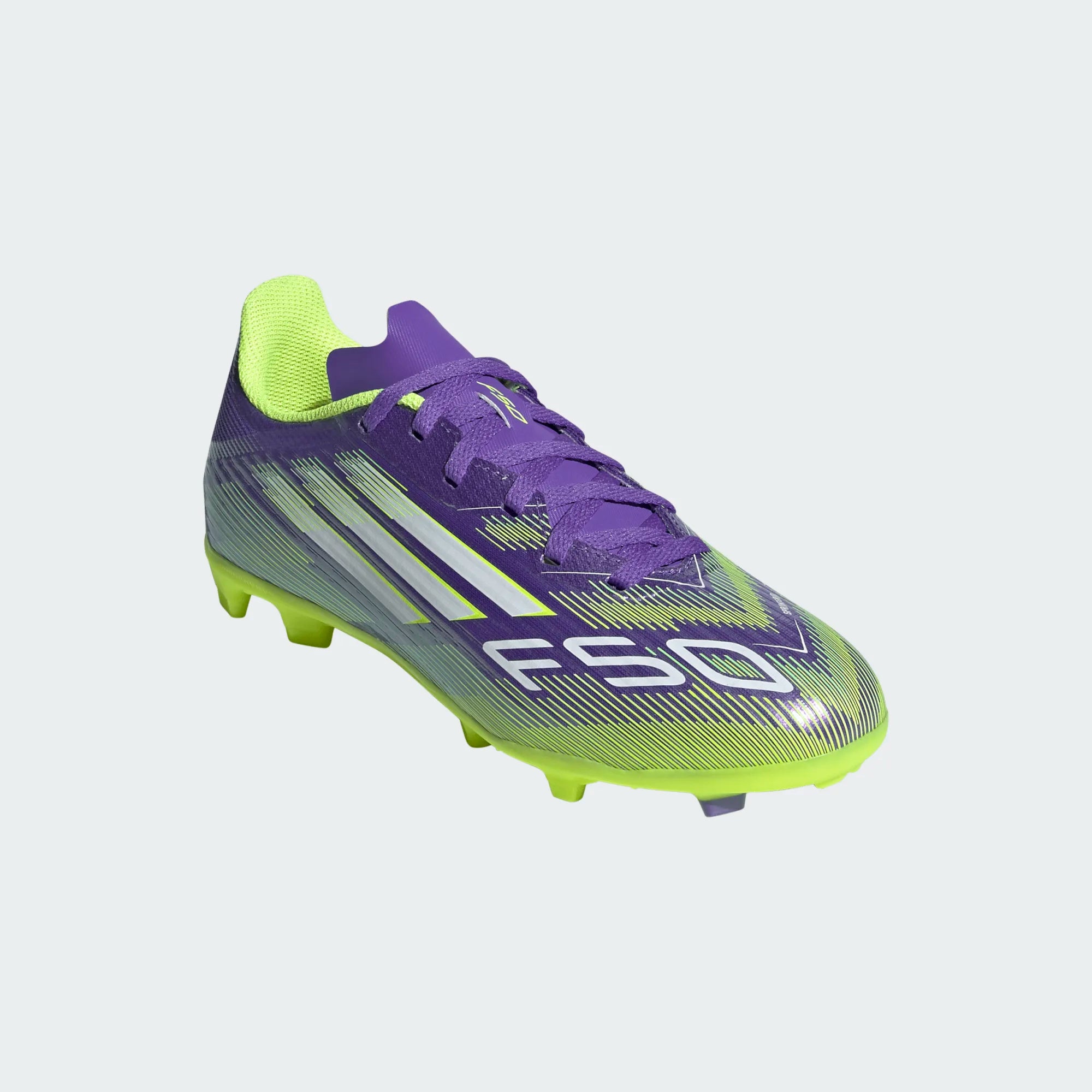 Adidas F50 League FG/MG Shoes Junior - Purple/White/Lemon shoes Adidas