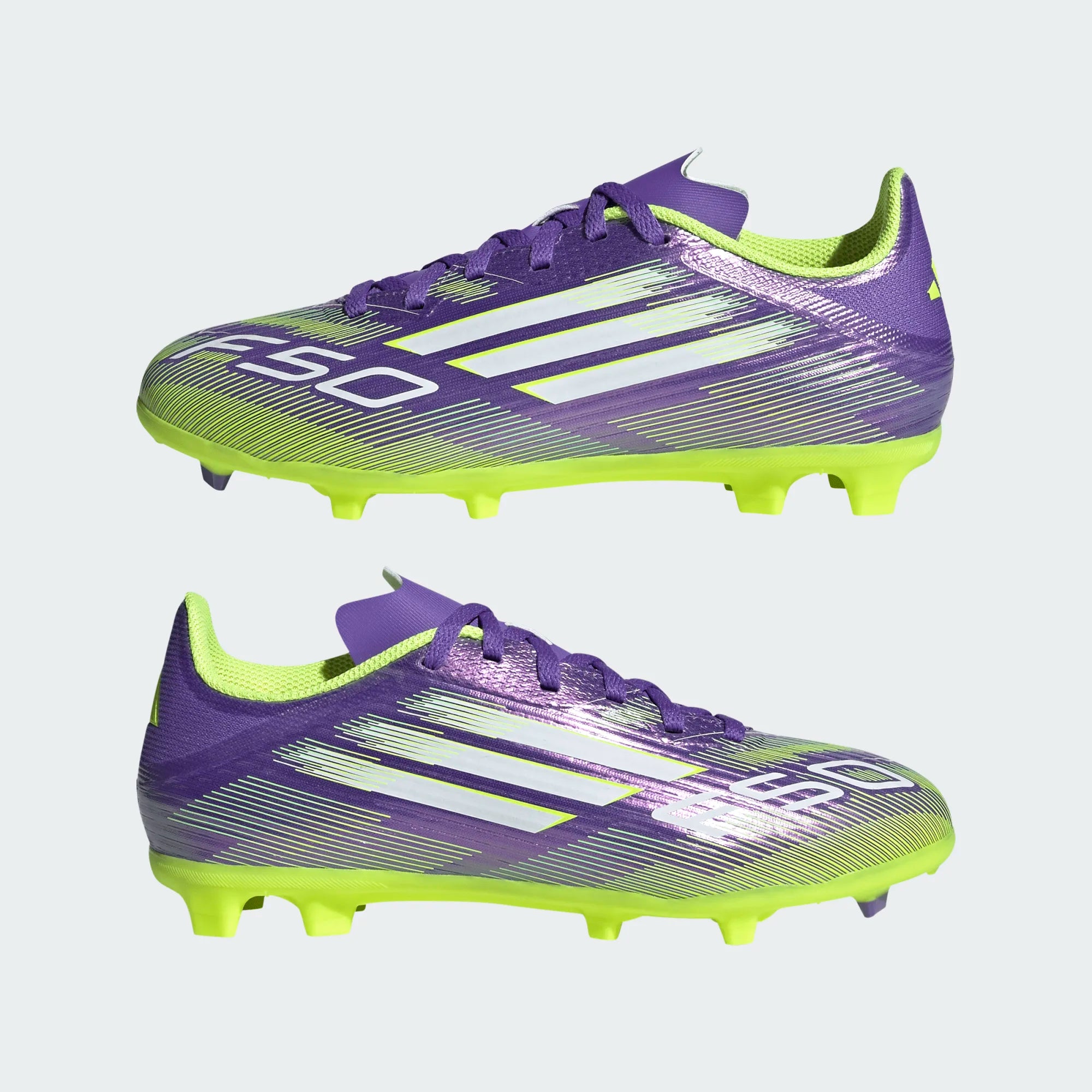 Adidas F50 League FG/MG Shoes Junior - Purple/White/Lemon shoes Adidas