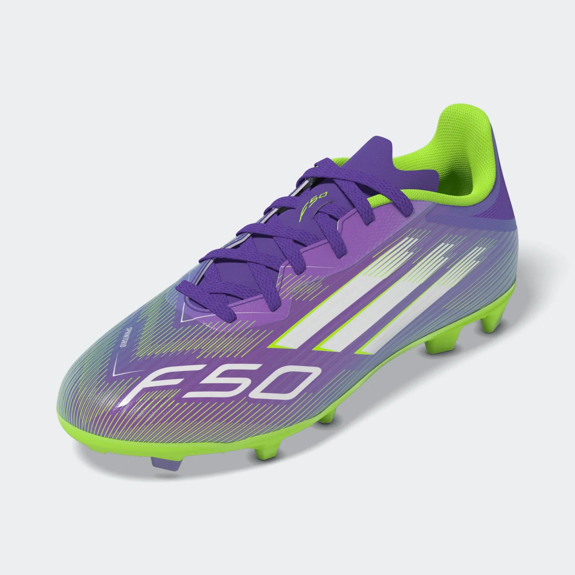 Adidas F50 League FG/MG Shoes Junior - Purple/White/Lemon shoes Adidas