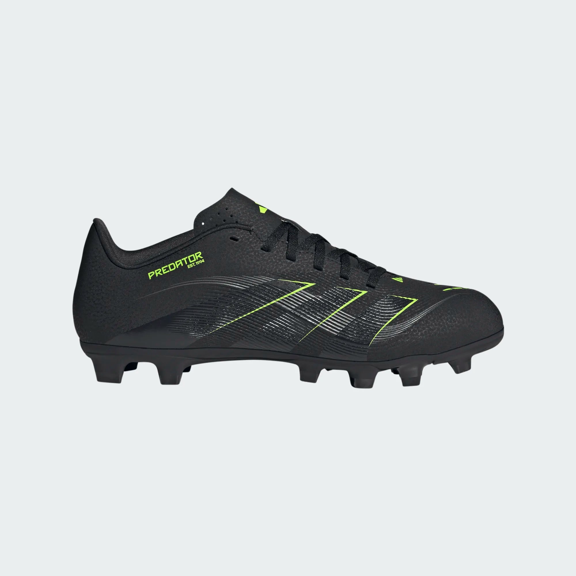 Adidas Predator Club FG/MG Football Shoe Unisex - Black/Lemon Core Black Carbon Lucid Lemon shoes Adidas