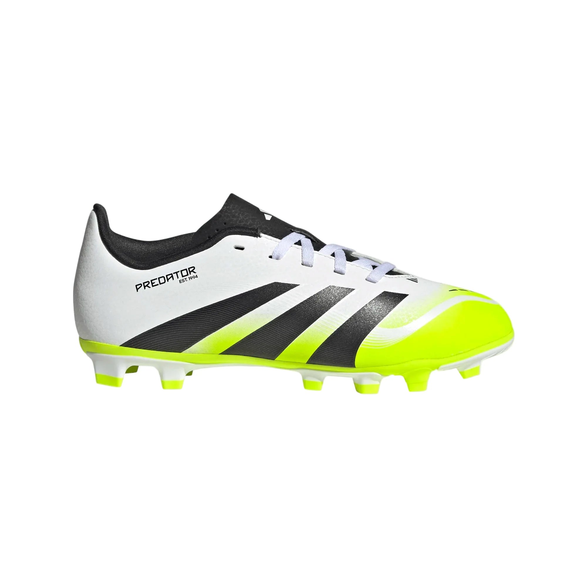 Adidas Predator Club FG/MG Shoe Junior - White/Black/Lemon Ftw White Core Black Lucid Lemon shoes Adidas