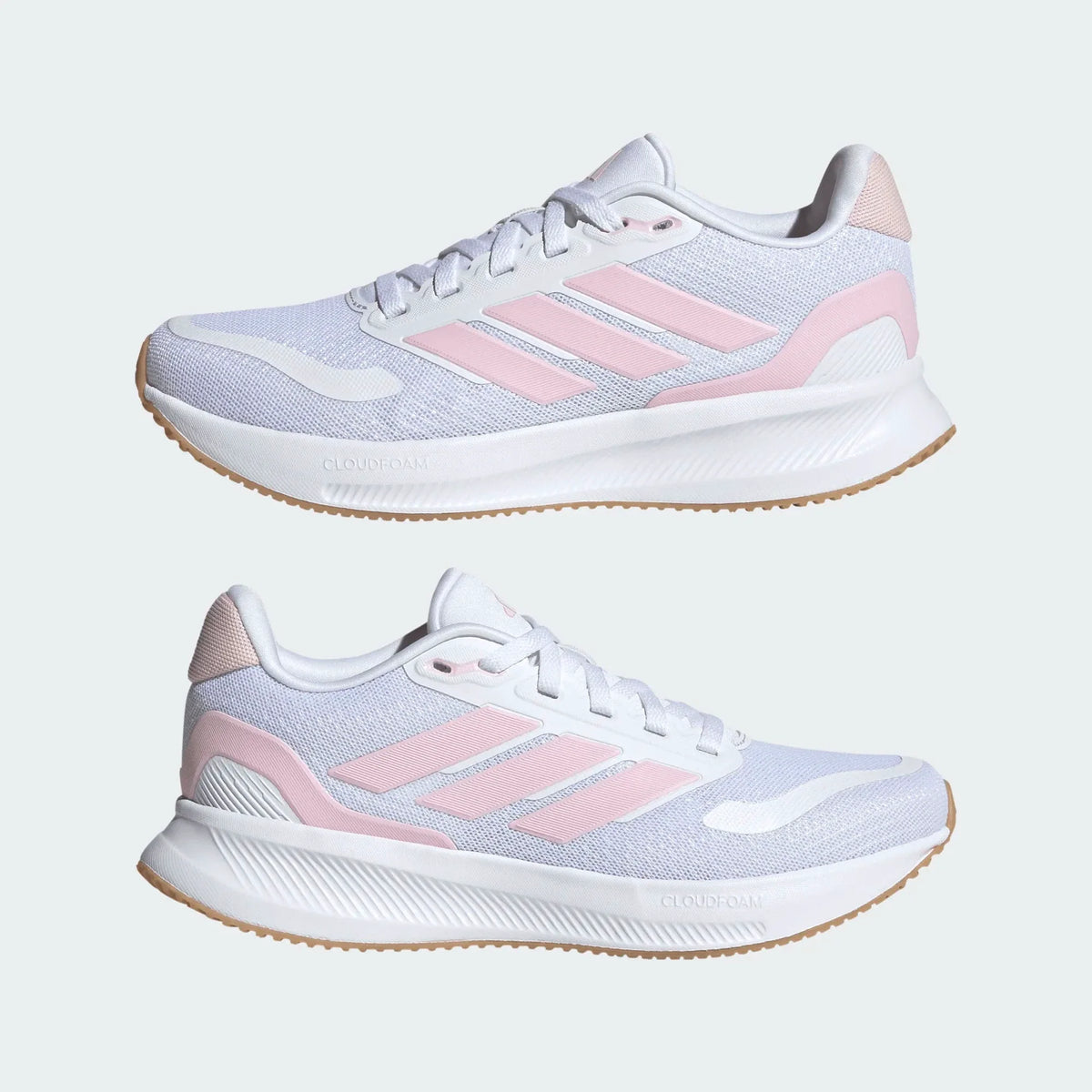 Adidas Runfalcon 5 Running Shoes Junior, White/Pink, view 9