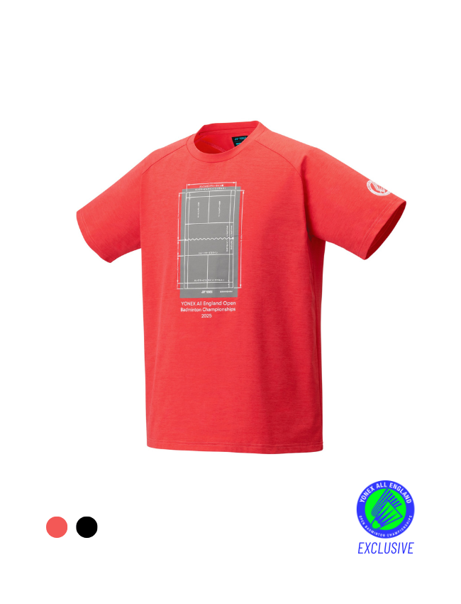 Yonex All England Souvenir Junior T-Shirt YOB25002EX Coral Red Coral Red Clothing Yonex