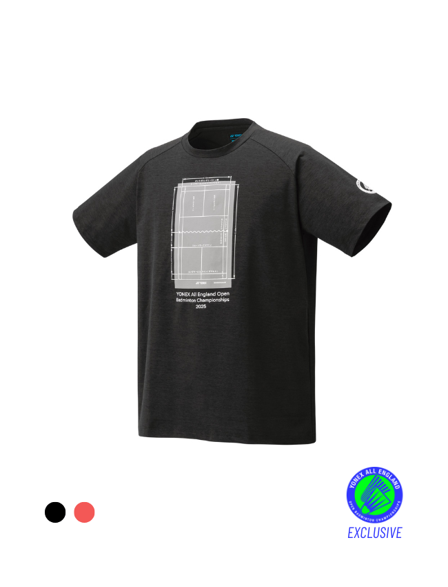 Yonex All England Souvenir Junior T-Shirt YOB25002EX Black Dark Grey Clothing Yonex