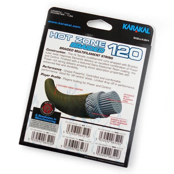 Karakal Hot Zone Braided 120 Squash String KA65103 Squash String Karakal