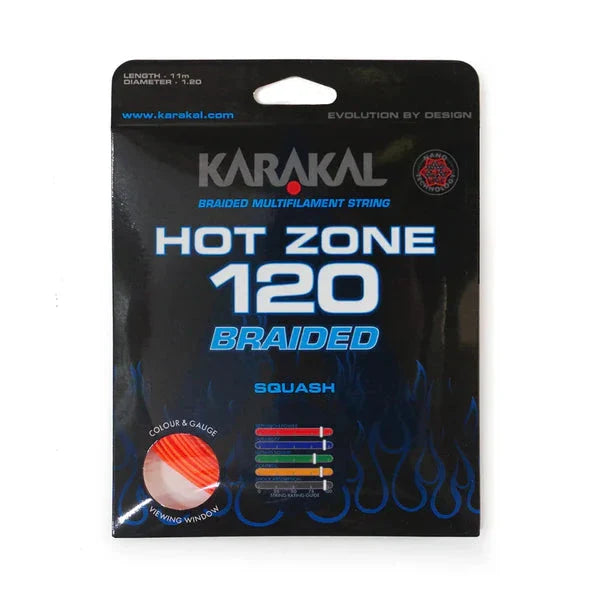Karakal Hot Zone Braided 120 Squash String KA65103 ORANGE Packs 10m Squash String Karakal