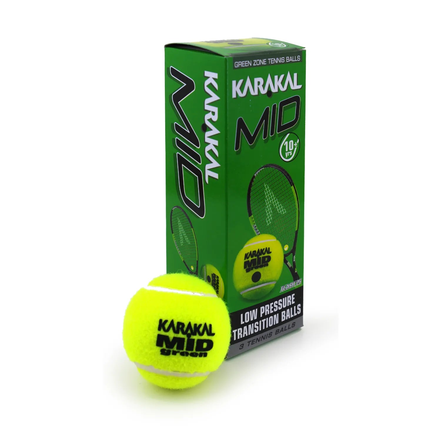 Karakal 3 Pack Mid Green Junior Stage 1 Tennis Ball KZ8544 Clearance Karakal