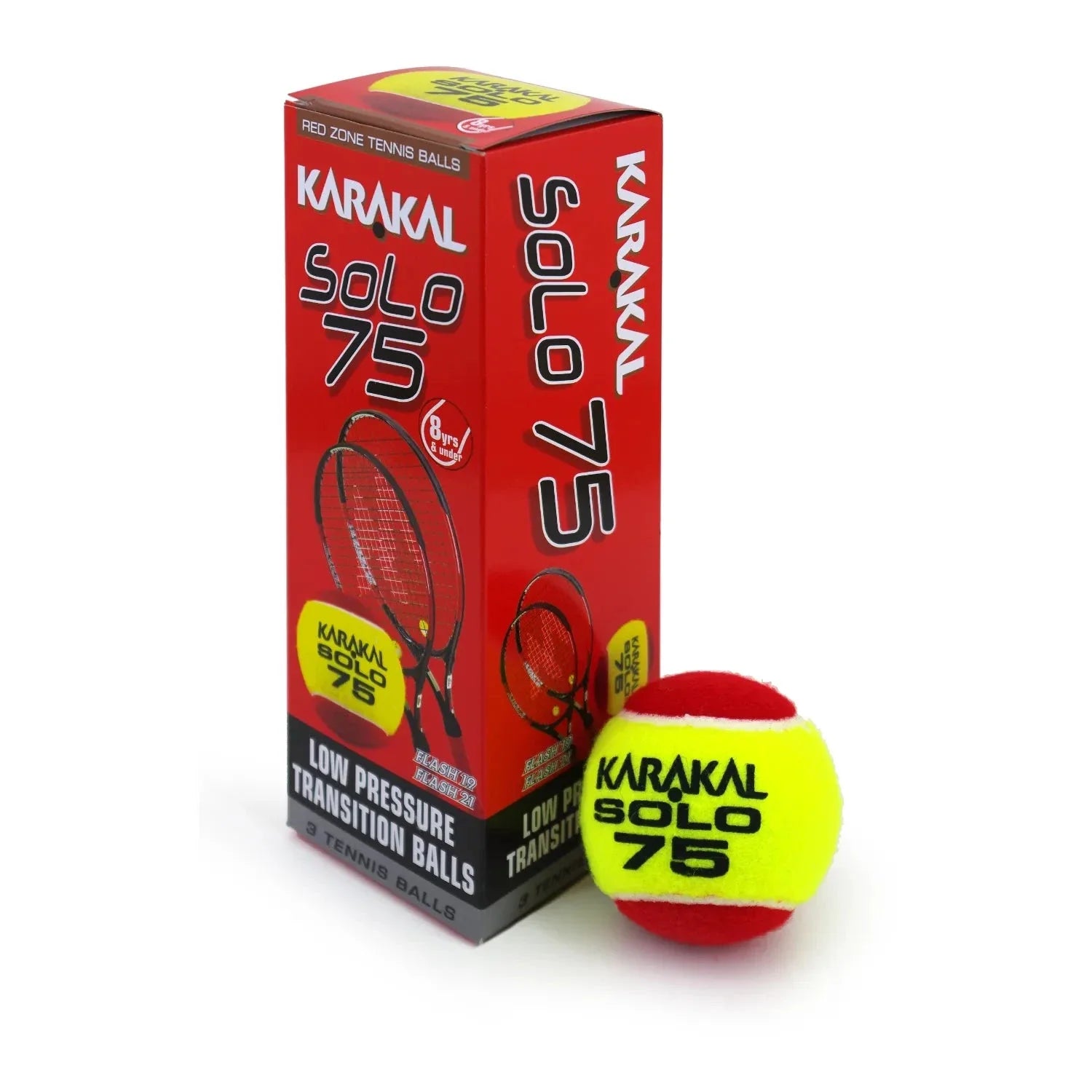 Karakal 3 Pack SoLo Red Junior Stage 3 75 Tennis Ball KZ8569 Tennis Balls Karakal