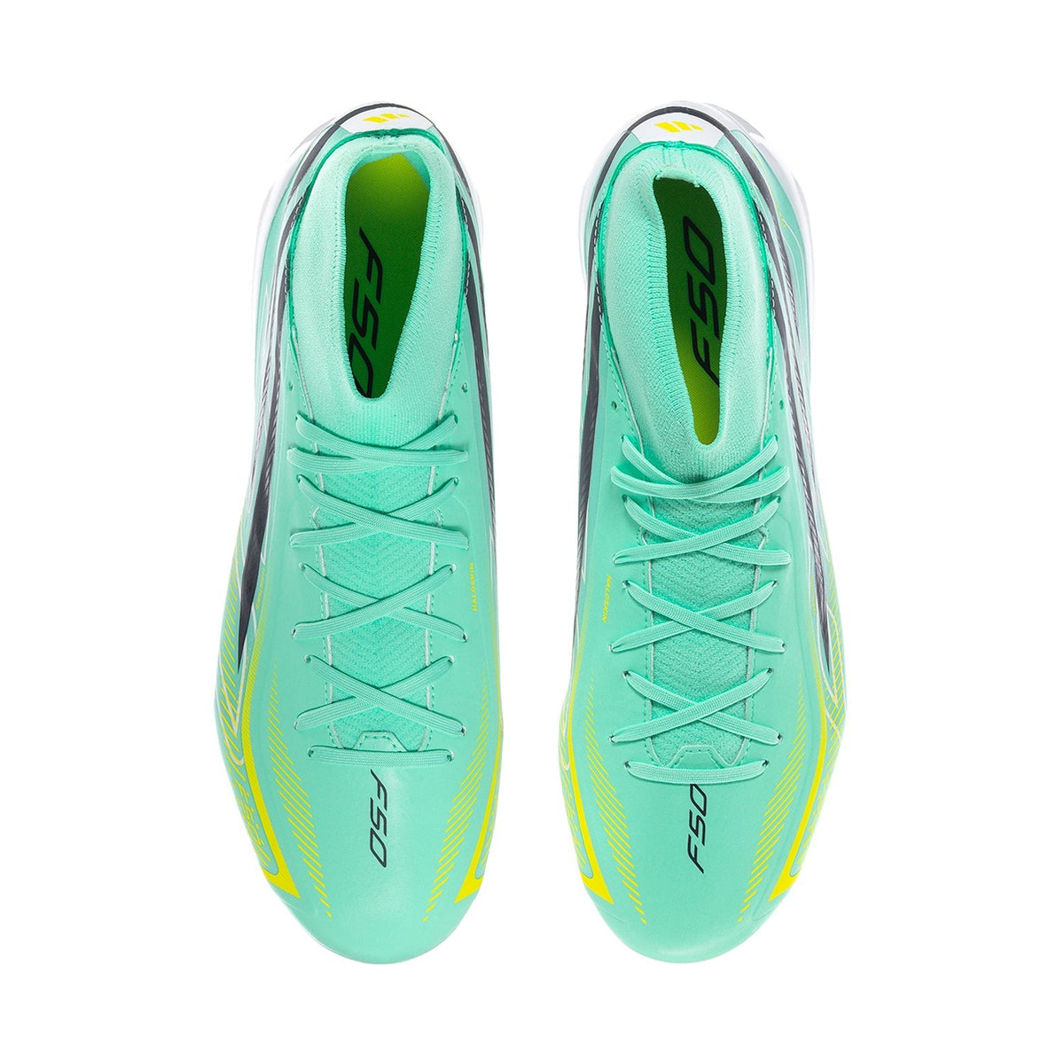 Adidas F50 Hyperfast League Mid FG Football Boots (KJ3420) - Mint/Navy/Lemon Football Boots Adidas