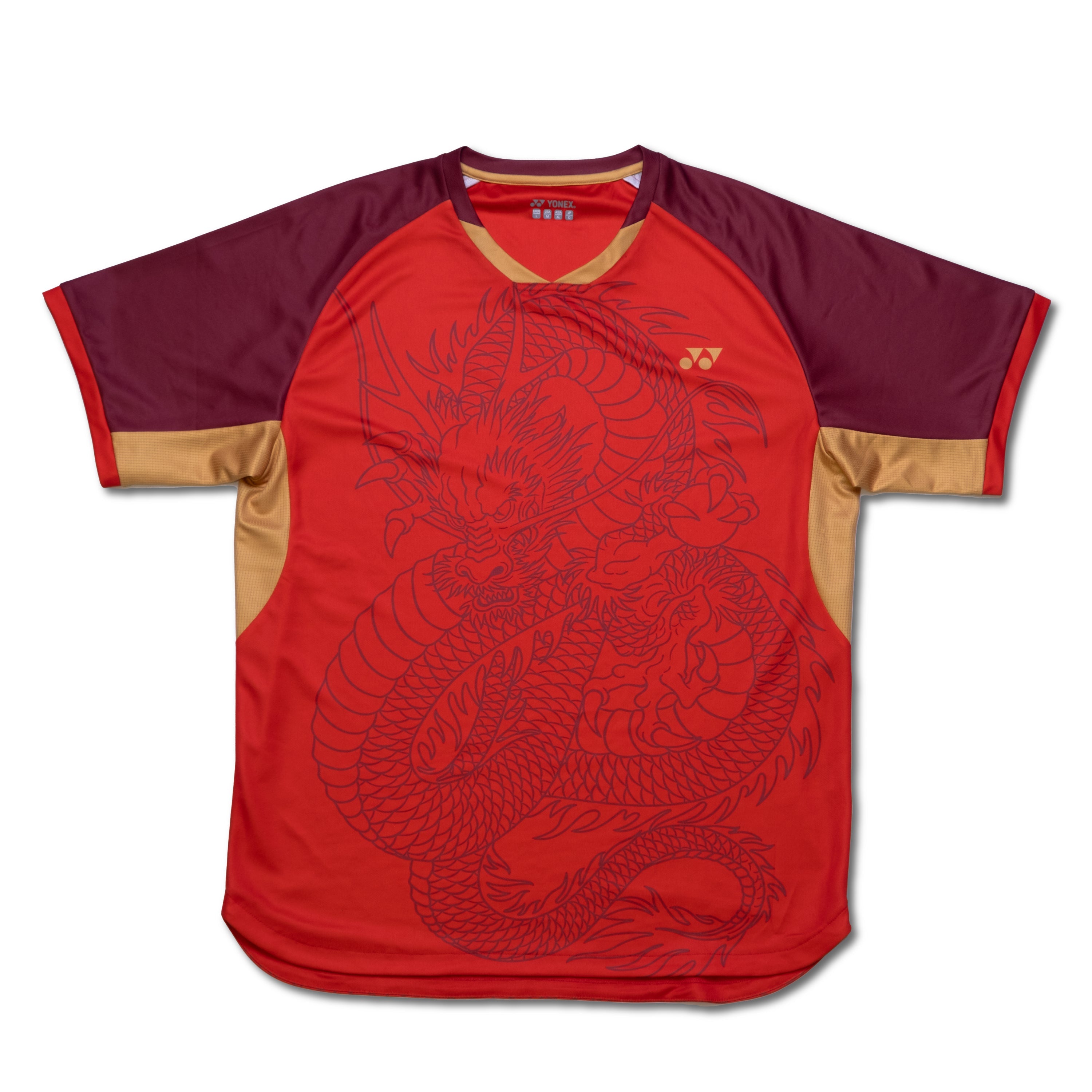 Yonex Linear Dragon CNY2024 Tournament Shirt GTB Mens Gold