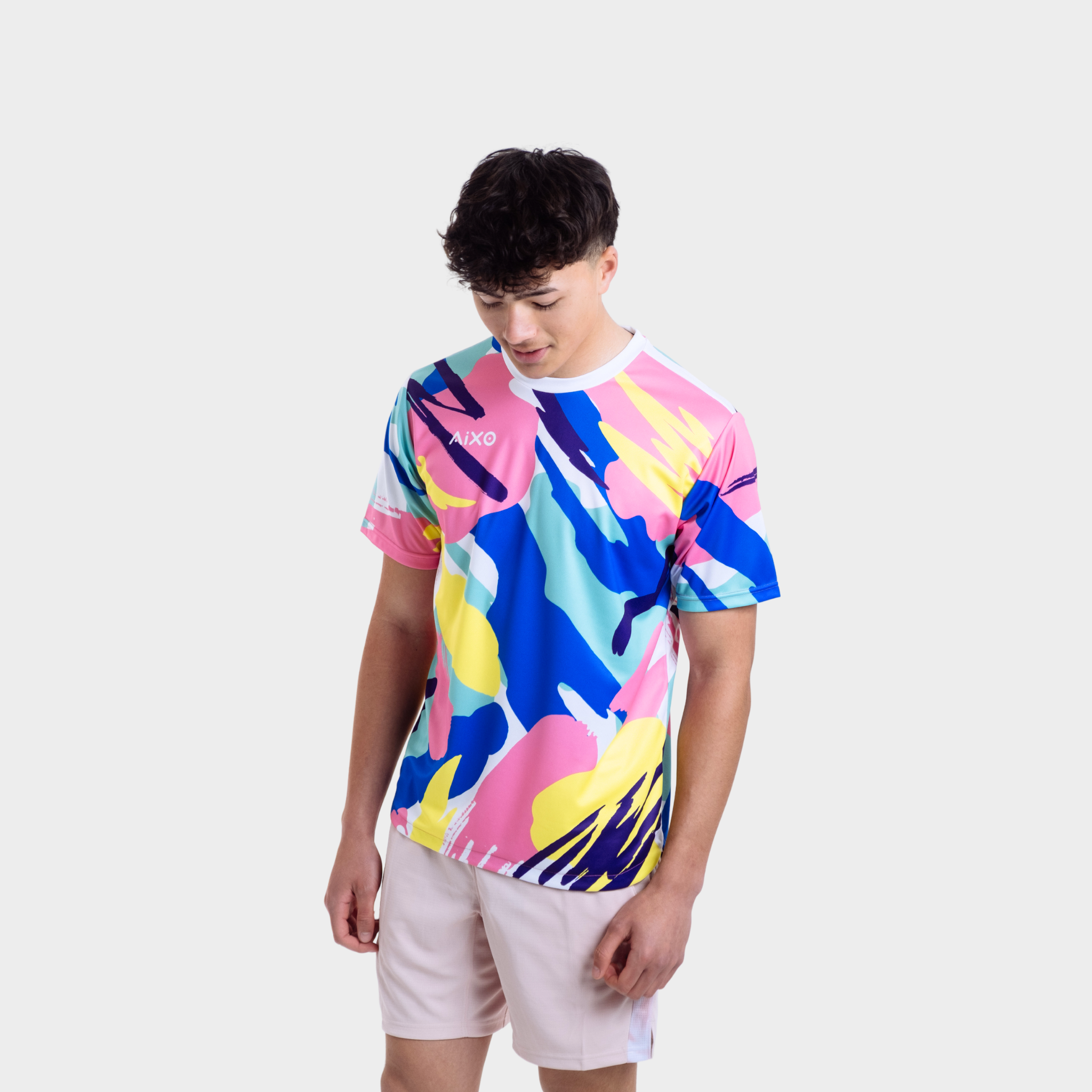 Aixo Abstract T-Shirt Mens (Multicolour Dark) T Shirt Aixo