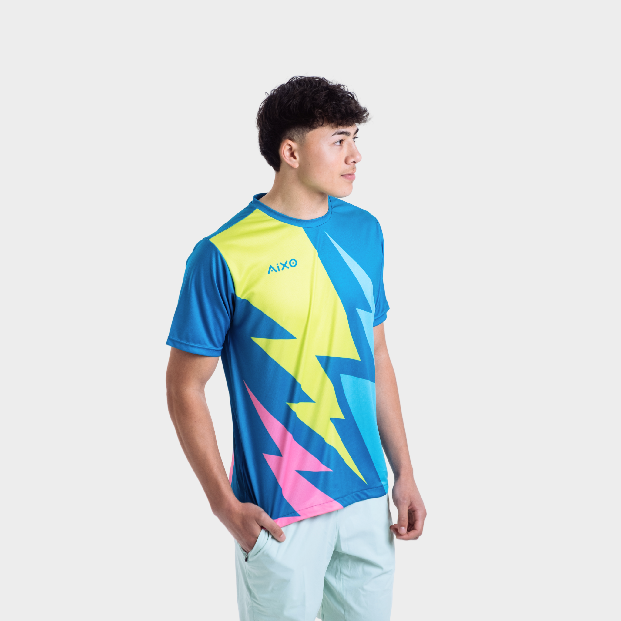 Aixo Bolt T-Shirt Mens (Pink) T Shirt Aixo