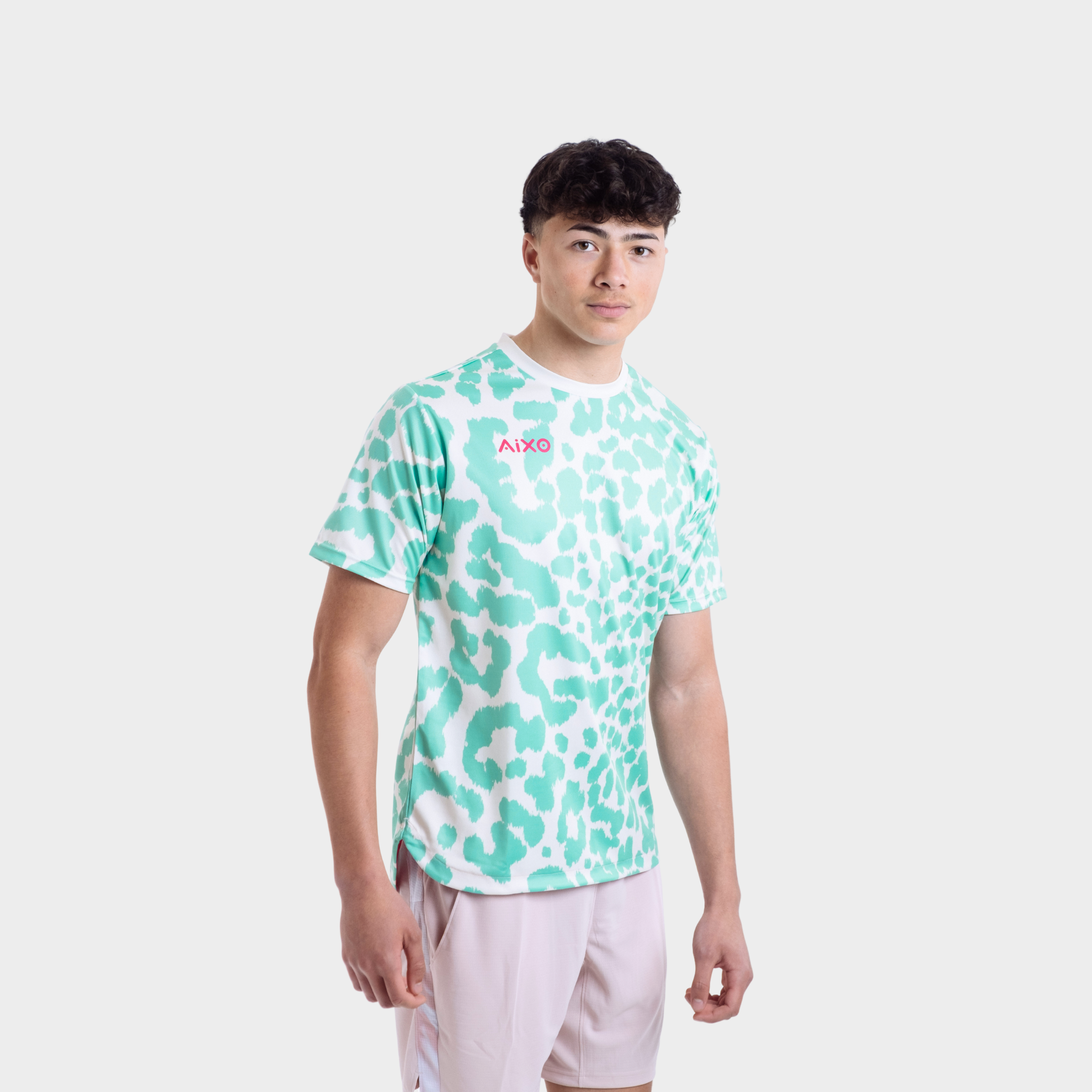 Aixo Leopard Mens T Shirt Ivory T Shirt Aixo