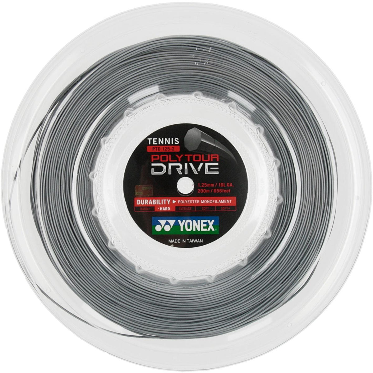 Yonex Polytour Drive 1.25 mm 200m Tennis String SILVER 200m Reel String (Reel) Yonex