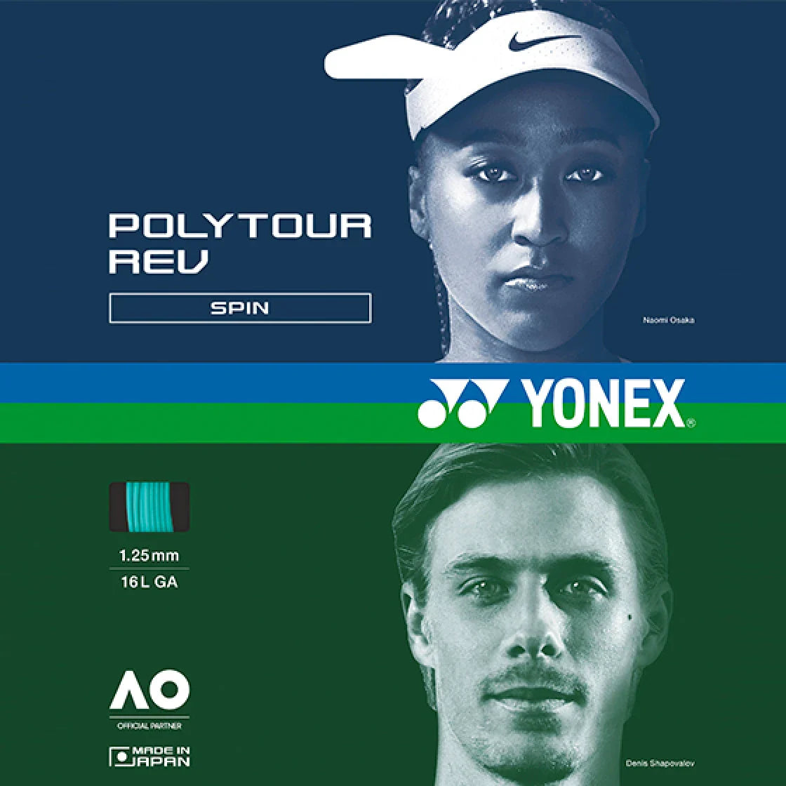 Yonex Polytour Rev 1.25mm 200m Reel Tennis String Mint String (Reel) Yonex