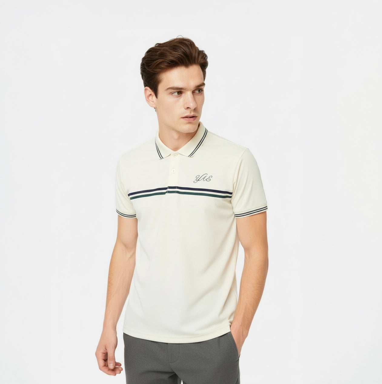 Yonex All England 1899 S/S Polo Shirt 26 - Cream Clothing Yonex