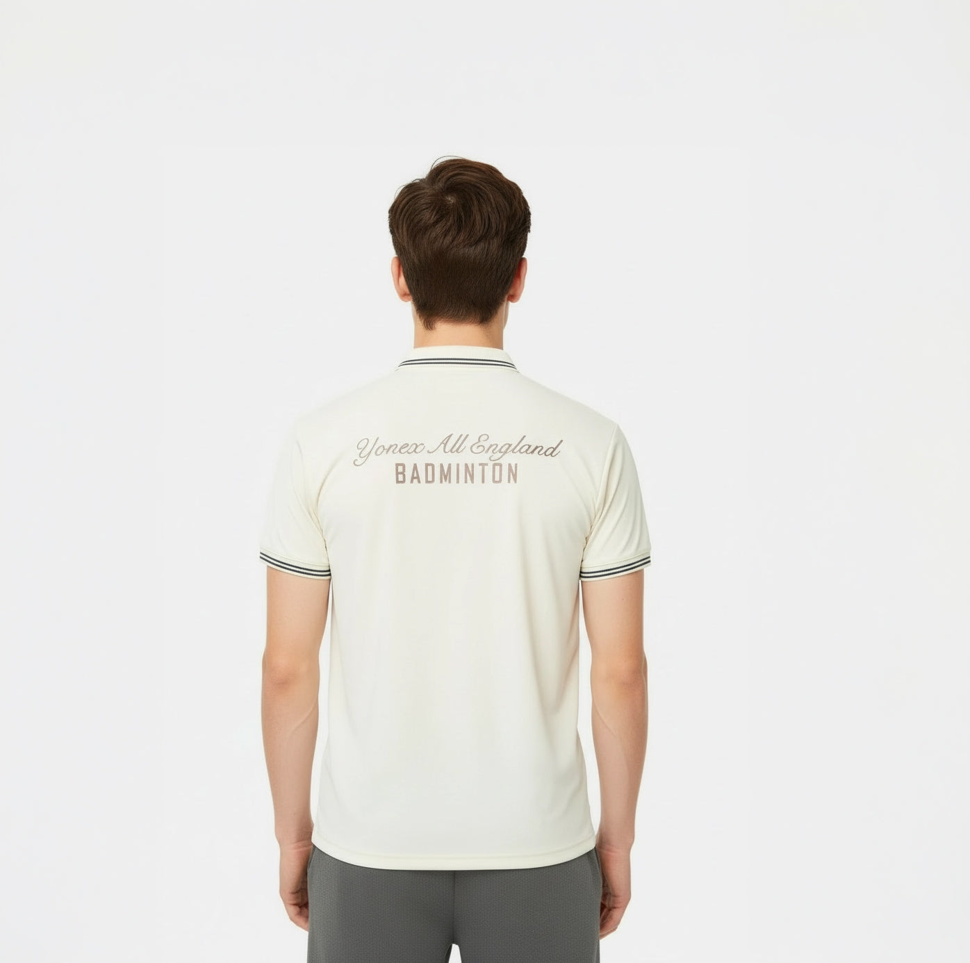 Yonex All England 1899 S/S Polo Shirt 26 - Cream Clothing Yonex