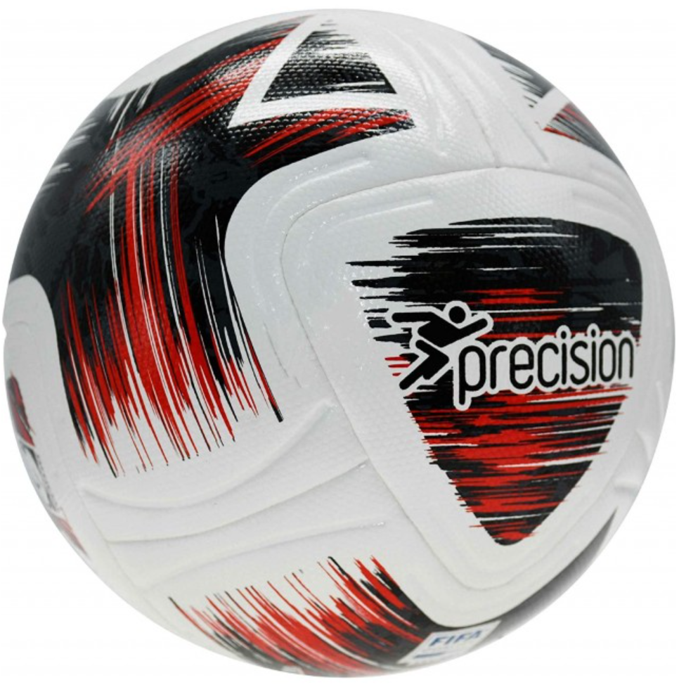 Precision Nueno FIFA Pro Match Ball, White/Black/Red, side view