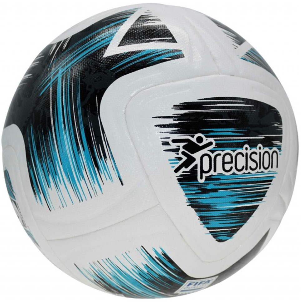 Precision Rotario Match Ball, White/Black/Cyan, back view