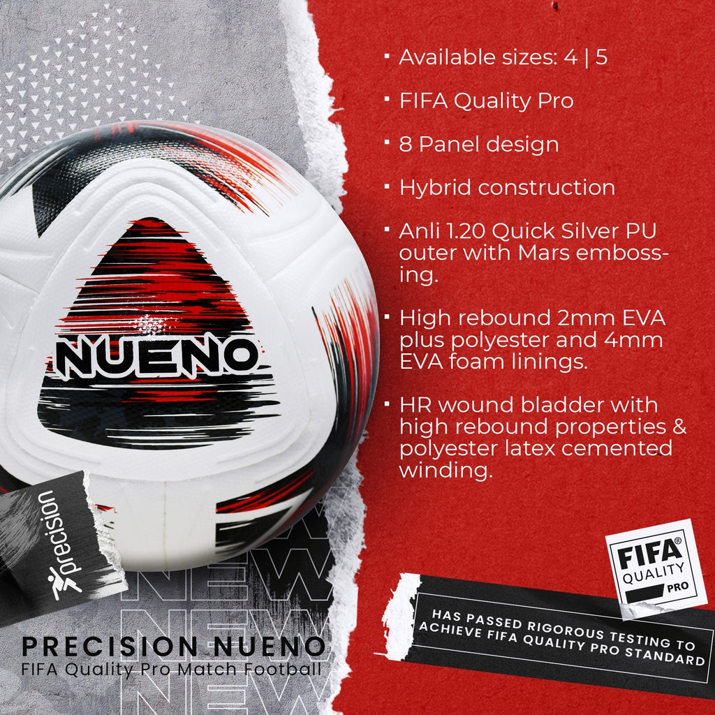 Precision Nueno FIFA Pro Match Ball, White/Black/Red, alternative view