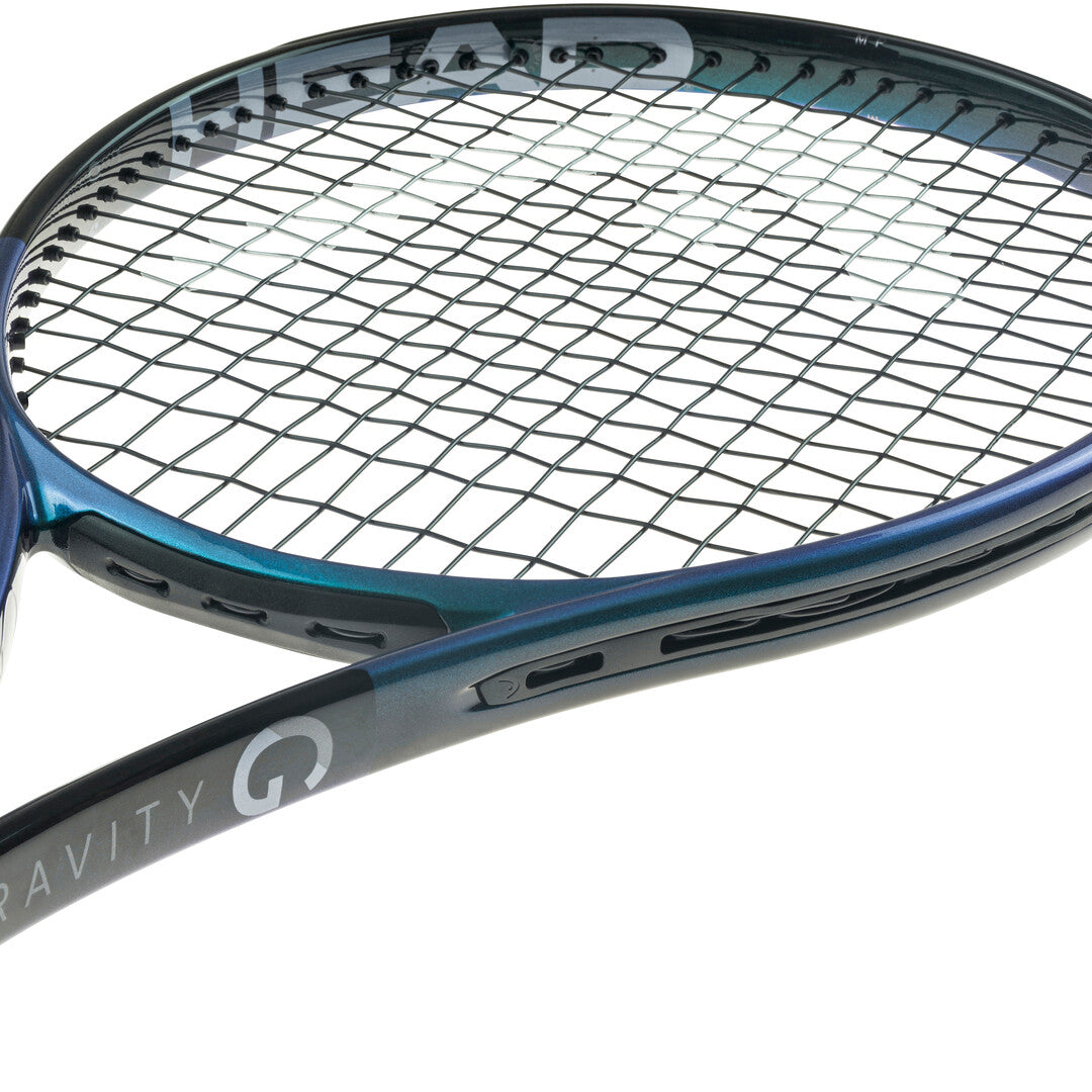 Head Gravity MP Tennis Racquet, Black/Blue, detail view