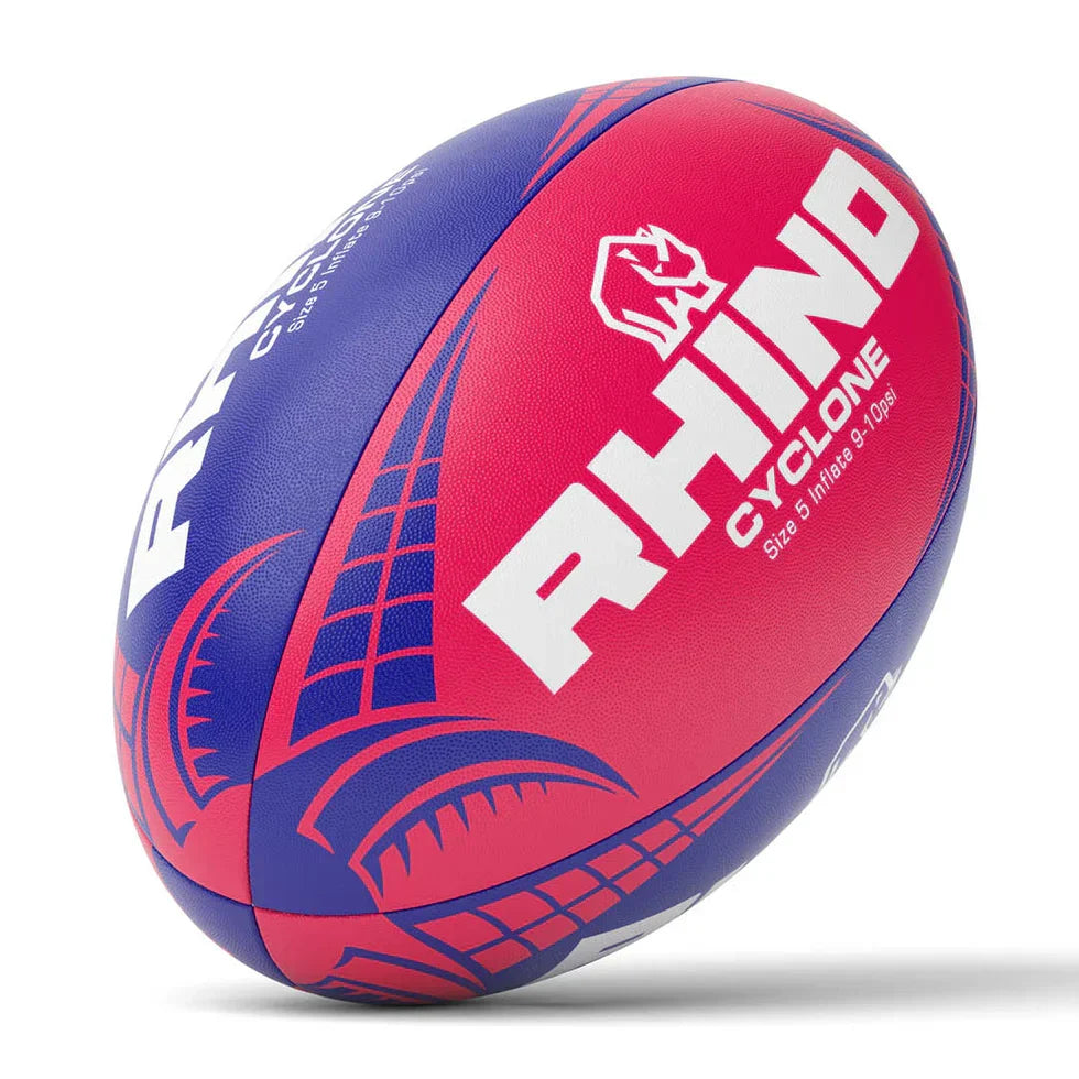 Rhino Cyclone Rugby Training Ball Pink Blue Rugby Training Ball Rhino