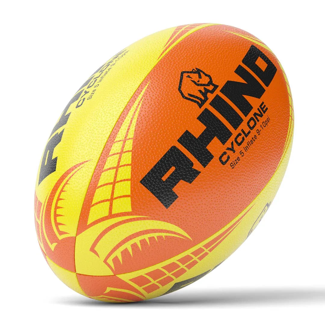 Rhino Cyclone Rugby Training Ball - Orange/Pink Fluo Yellow Orange Accessories Rhino