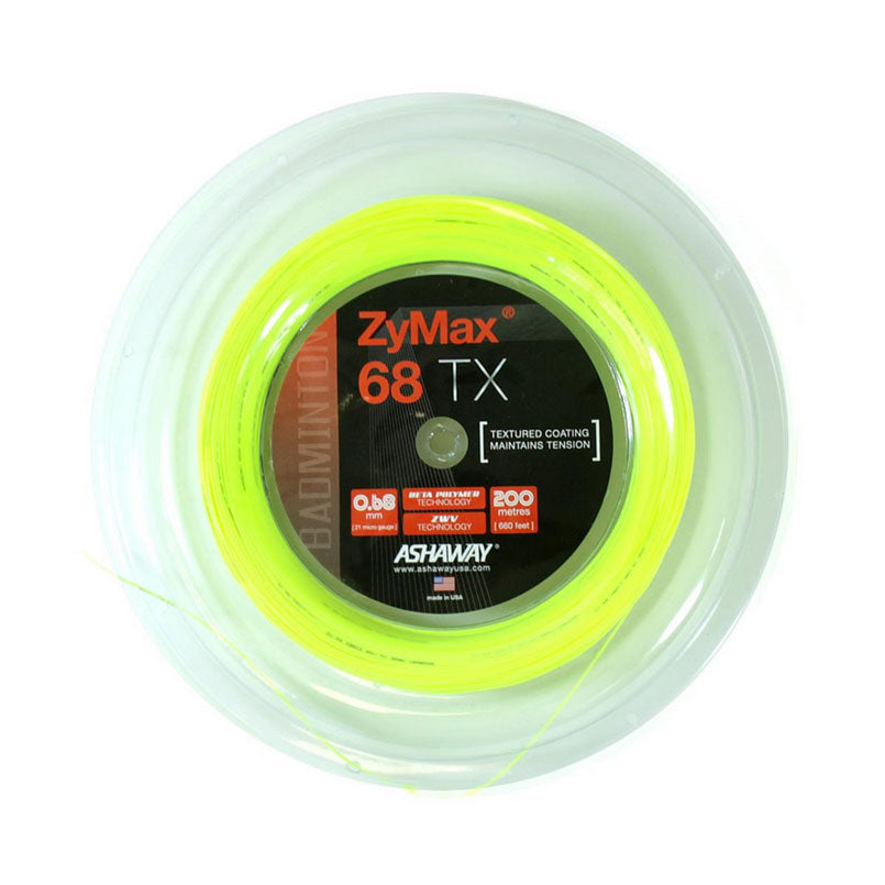 Ashaway Zymax 68TX Badminton String Reel - Yellow Yellow 200m Reel String (Reel) Ashaway
