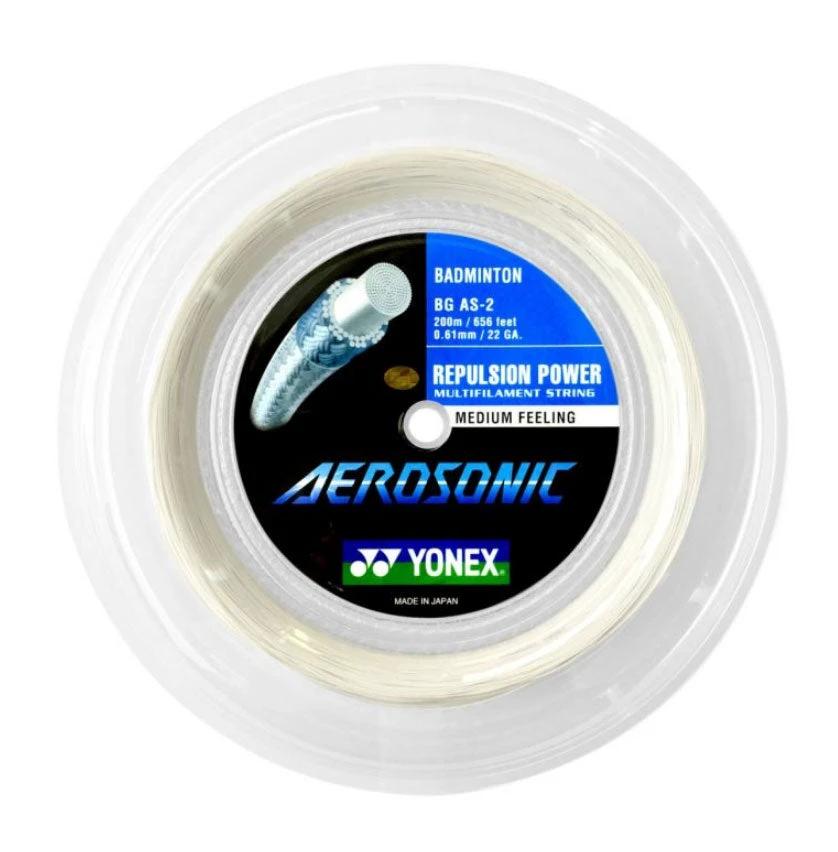 Yonex BG Aerosonic Badminton String (200m Reel) White White 200m Reel String (Reel) Yonex