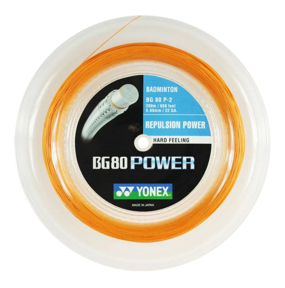 Yonex BG80 Power Badminton String (200m Reel) White String (Reel) Yonex