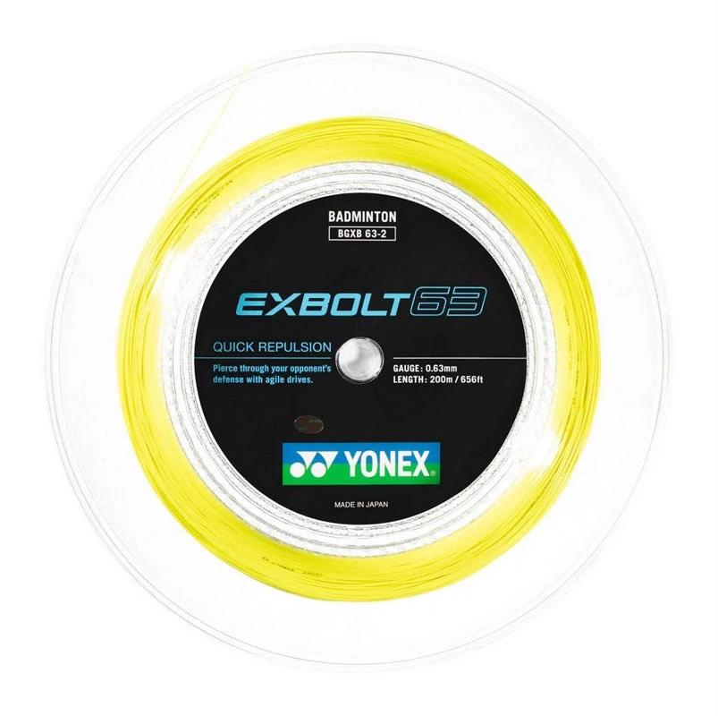Yonex Exbolt 63 Badminton String (200m Reel) Yellow Yellow 200m Reel String (Reel) Yonex