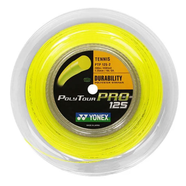 Yonex PolyTour Pro 1.25mm 200m Tennis String Yellow 200m Reel String (Reel) Yonex
