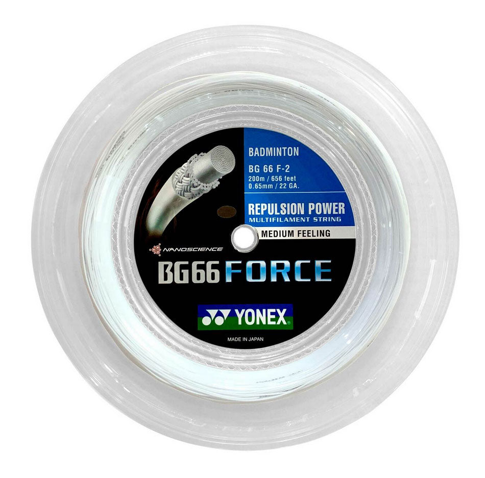 Yonex BG66 Force Badminton String (200m Reel) White White 200m Reel String (Reel) Yonex