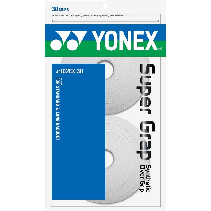 Yonex AC102EX-30 Wet Super Grap 30 Pcs - White White 30 Pieces Overgrips Yonex