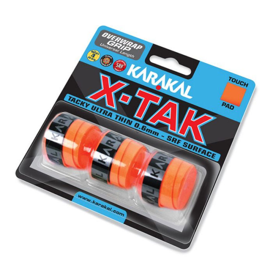 Karakal X-Tak Overgrips (3 Pieces) Orange 3 Pieces Overgrips Karakal