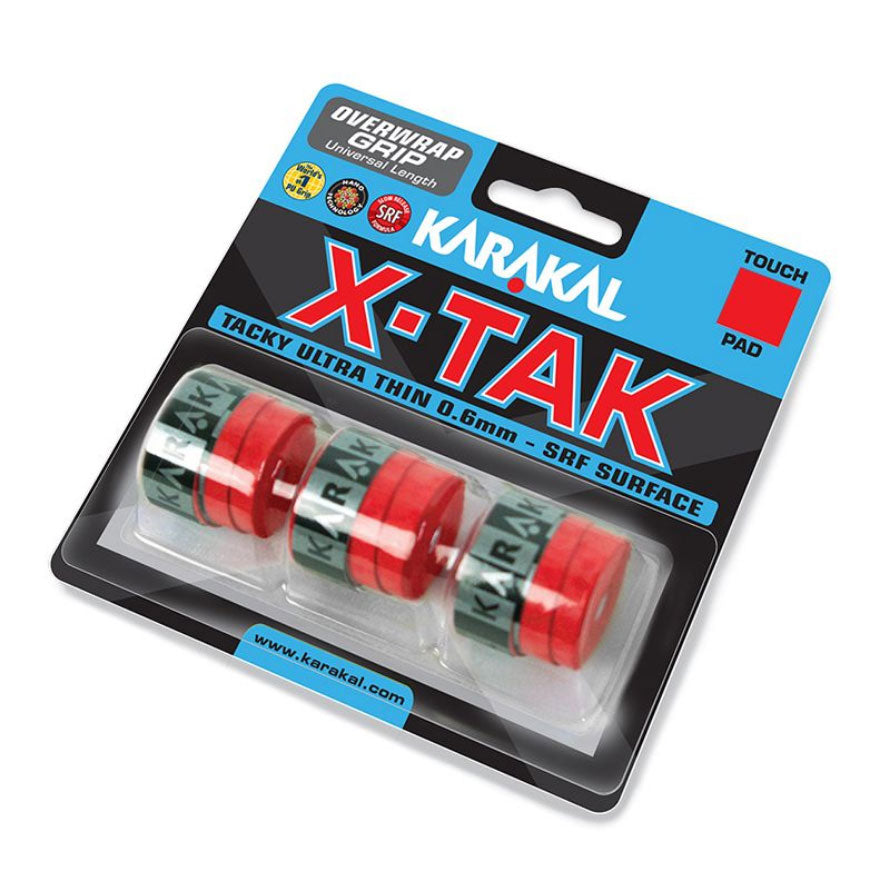 Karakal X-Tak Overgrips (3 Pieces) Red 3 Pieces Overgrips Karakal