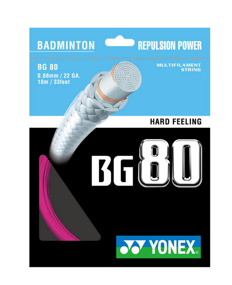 Yonex BG80 Badminton String (10m Set) Neon Pink Neon Pink 10m Set String (Packs) Yonex