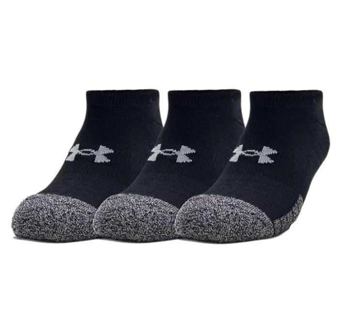 Under Armour HeatGear no-show socks, Black, pack of three