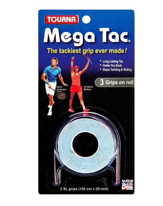 Tourna Mega Tac Overgrips (3 Pieces) Light Blue Overgrips Tourna