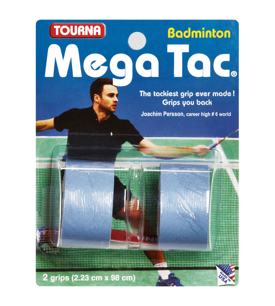 Tourna Mega Tac Overgrips (2 Pieces) Blue 2 Pieces Overgrips Tourna