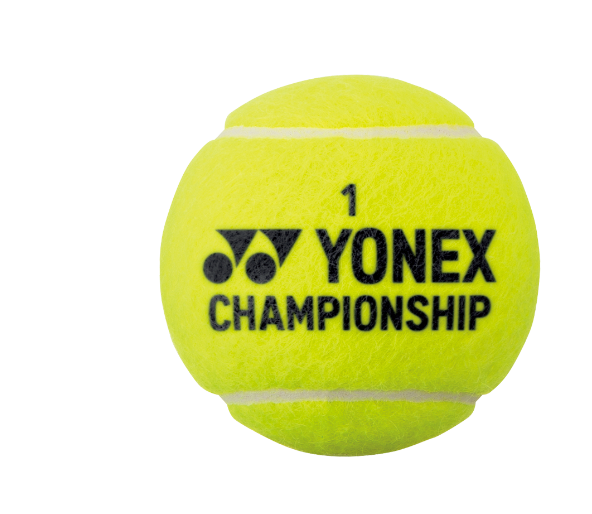 Yonex Championship Tennis Balls (4 ball tube), Yellow, back view
