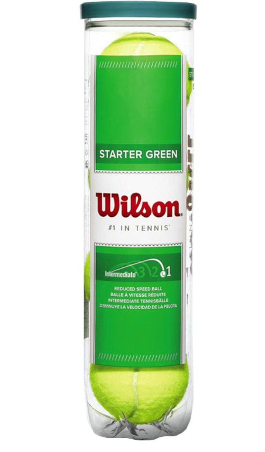 WILSON STARTER PLAY 4 Tennis Ball Tube Green Stage 1 Junior WRT137400+ Tennis Balls Wilson